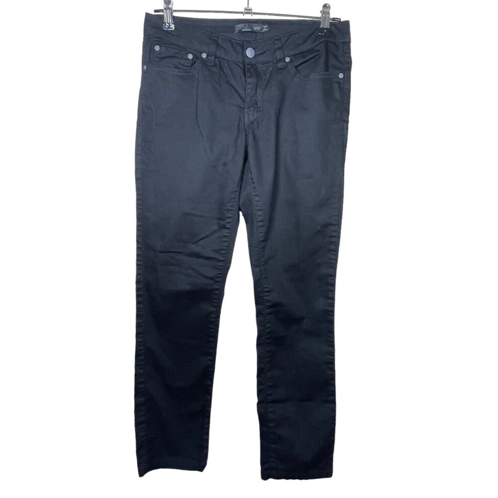 Prana Kara‎ Jeans Womens 4/27 Black Low Rise Straight Stretch Organic Cotton